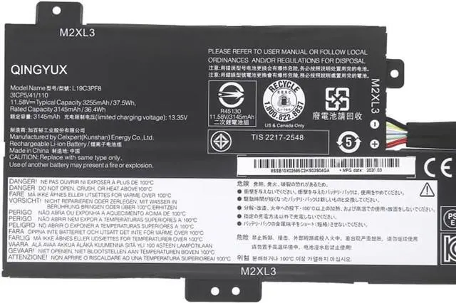Alt view image 2 of 4 - L19M3PF8 L19C3PF8 SB10X02592 5B10X02593 SB10X02595 5B10X02604 8SSB10X025 Laptop Battery Compatible with Lenovo Ideapad Flex 3-11IGL05 3-11ADA05 Flex3-11IGL05(82B2) Series