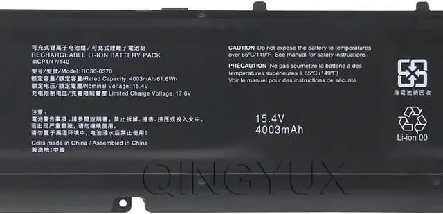 Alt view image 2 of 4 - New RC30-0370 Laptop Battery Compatible with Razer Blade 14" 2021 2022 Razer Blade 2021 2022 14 RZ09-0370AE23-R3U1 Series Notebook 61.6Wh