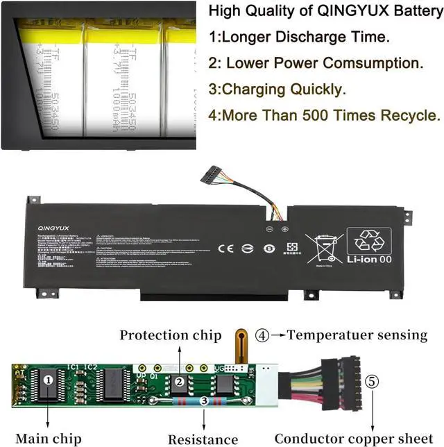 Alt view image 4 of 6 - New BTY-M492 3ICR6/71/74 Laptop Battery Compatible with MSI Sword 15 A11U/A11UD/A11UE WF66 WF76 11UI 11UJ Katana GF66 11UD 12UG 12UX GF76 11UE 12UD Crosshair 15 17 A11UCK Series Notebook