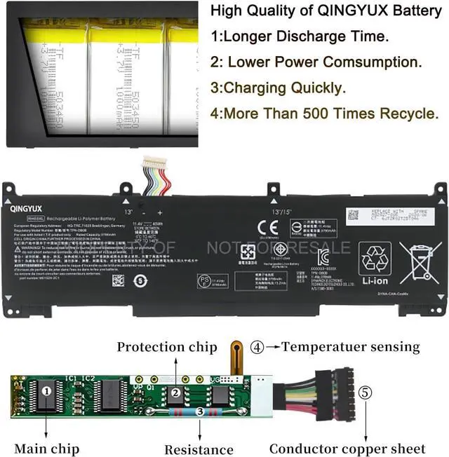 Alt view image 4 of 6 - RH03XL HSTNN-OB1T HSTNN-DB0B HSTNN-IB9P HSTNN-IB9Q Laptop Battery Compatible with HP ProBook 430 440 445 450 455 630 640 650 G8 ProBook 440 450 G10 EliteBook 640 645 655 G10 Series Notebook