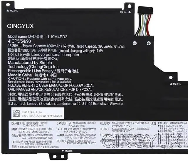 Alt view image 2 of 3 - L19M4PD2 5B10W67424 5B10U97772 L19L4PD2 5B10W67253 5B10U97773 Laptop Battery Compatible with Lenovo IdeaPad Yoga S740-14IIL Series Notebook