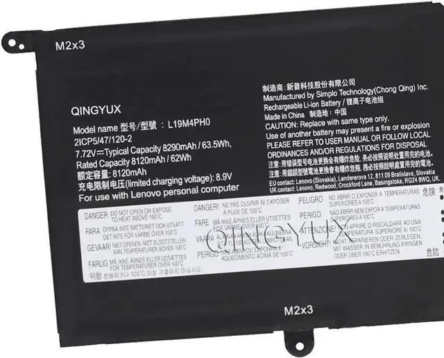 Alt view image 2 of 3 - L19M4PH0 5B10Y75090 L19C4PH0 5B10Y75089 Laptop Battery Compatible with Lenovo Ideapad Slim 9-14ITL05 Series Notebook