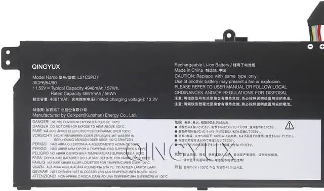 Alt view image 2 of 4 - L21C3PD7 L21M3PD7 SB11F09741 5B11F09734 5B11F09738 31CP6/54/90 Laptop Battery Compatible with Lenovo ThinkBook 16 G4+ ARA IAP Series Notebook