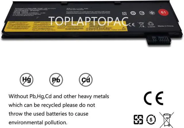 Alt view image 5 of 7 - 01AV423 01AV424 01AV422 SB10K97579 SB10K97581 11.4V 24Wh 2080mAh Laptop Battery Compatible with Lenovo ThinkPad T470 T570 A475 A485 T480 T580 P51S P52S TP25 61 Series Notebook