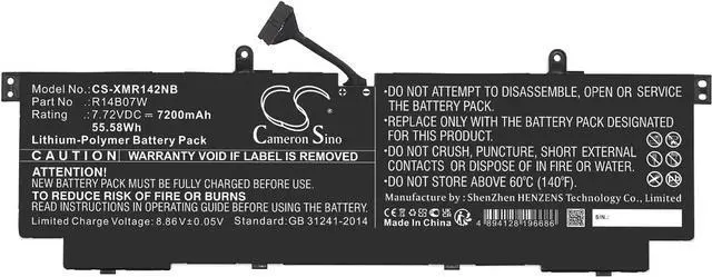 Alt view image 3 of 5 - Cameron Sino CS New Replacement Battery for Notebook Pro 14 2022 (7200mAh) R14B07W