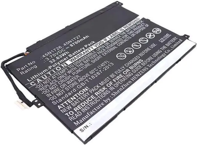 Alt view image 2 of 5 - Synergy Digital Tablet Battery, Compatible with Lenovo Thinkpad 10 Tablet, (Li-Pol, 3.75V, 8700mAh) Ultra High Capacity, Replacement for Lenovo 45N1726 Battery