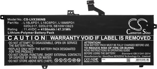 Alt view image 3 of 5 - HongQJY New Replacement Battery for ThinkPad X390, ThinkPad X390-20Q1S02M00 (4150mAh) 02DL017, 02DL019, 5B10W13923, L18C6PD1, L18M6PD1, SB10K97655, SB10T83168