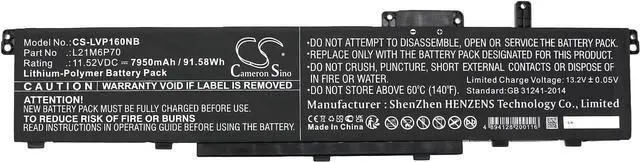 Alt view image 3 of 4 - HongCSL New Replacement Battery for ThinkPad P16 00CD 2022, ThinkPad P16 Gen1, ThinkPad P16 Gen1 2022 (7950mAh / 91.58Wh) 5B10W51893, L21C6P70, L21D6P70, L21L6P70, L21M6P70, SB10W51994