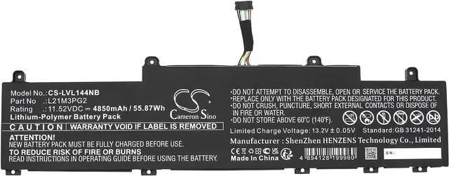 Alt view image 3 of 5 - 4850mAh Battery Replacement for LE ThinkPad L14 Gen 3(Intel) 21C10 ThinkPad L14 Gen 3(Intel) 21C10 (11.52V)