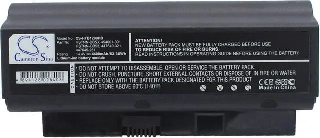 Main image of Cameron Sino AQQXING New Rechargeable Battery for Business Notebook 2210b (4400mAh) 447649-251, 447649-321, 454001-001, HSTNN-DB53, HSTNN-OB53
