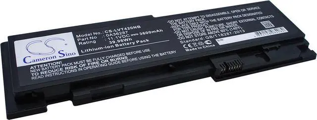 Alt view image 2 of 5 - HongQJY New Replacement Battery for ThinkPad T420s, Thinkpad T420s 4171-A13, ThinkPad T420si (3600mAh) 0A36287, 0A36309, 42T4844, 42T4845, 42T4846, 42T4847, 45N1036, 45N1037, ASM 42T4846