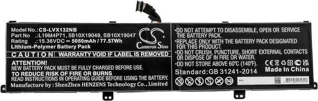 Alt view image 3 of 5 - HongQJY New Replacement Battery for ThinkPad X1 Extreme Gen 3, ThinkPad X1 Extreme Gen3-20TLS (5050mAh) 5B10X19049, L19M4P71, SB10X19047