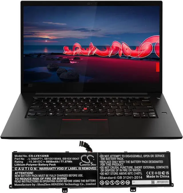 Alt view image 5 of 5 - HongQJY New Replacement Battery for ThinkPad X1 Extreme Gen 3, ThinkPad X1 Extreme Gen3-20TLS (5050mAh) 5B10X19049, L19M4P71, SB10X19047