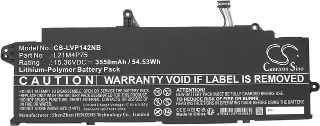 Alt view image 3 of 5 - Battery for ThinkPad T14s Gen 3(Intel) 21BR, ThinkPad T14s Gen 3(Intel) 21BS PN: 5B10W51874, 5B10W51875, 5B10W51876, L21L4P73, L21M4P75, SB10W51975, SB10W51976 3550mAh / 54.53Wh