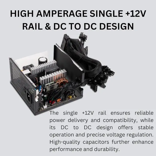 Alt view image 6 of 7 - GAMDIAS 850W Bronze PSU, 850W Gaming Power Supply ATX 3.1 & PCIe 5.1 Ready, 80+ Bronze ATX Gold 12V Power Supplies for Gaming PC Desktop Computers and Active PFC, PSU-GD-Helios M2-850B