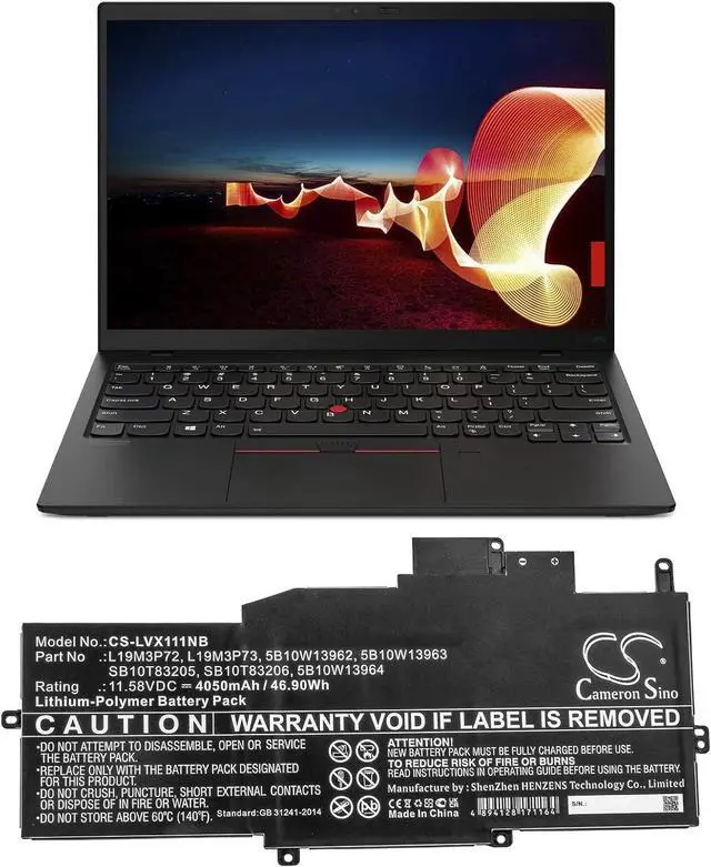 Alt view image 5 of 5 - Cameron Sino CS New Replacement Battery for ThinkPad X1 Nano, ThinkPad X1 Nano Gen 1-20UN000, ThinkPad X1 Nano-20UN002GGE, ThinkPad X1 Nano-20UN002UGE (4050mAh) 5B10W13962, 5B10W13963, 5B10W13964