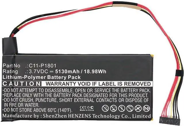 Main image of Synergy Digital Tablet Battery, Compatible with Asus Transformer AiO Tablet, (Li-Pol, 3.7V, 5130mAh) Ultra High Capacity, Replacement for Asus C11-P1801 Battery
