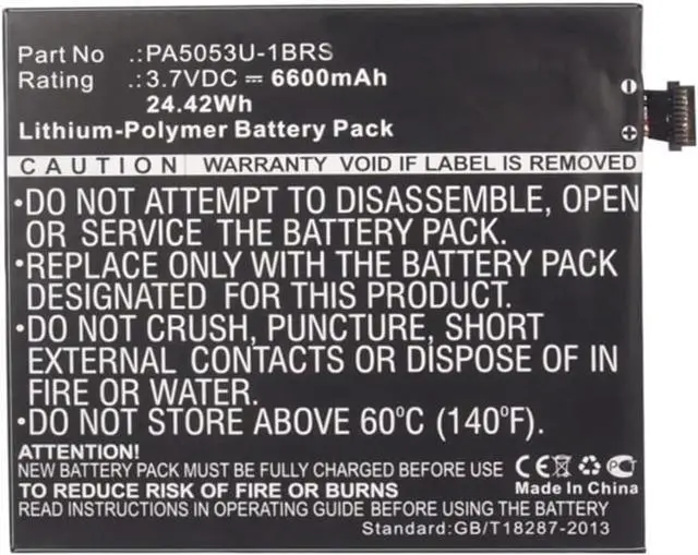 Main image of Synergy Digital Tablet Battery, Compatible with Toshiba Excite 10LE Tablet, (Li-Pol, 3.7V, 6600mAh) Ultra High Capacity, Replacement for Toshiba PA5053U-1BRS Battery