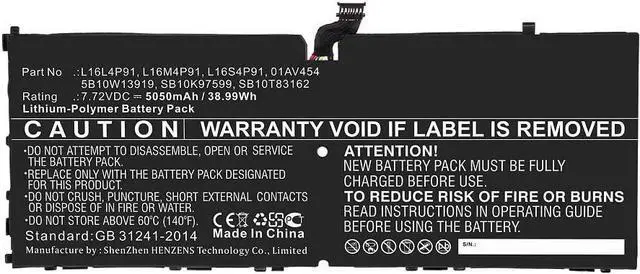 Main image of Synergy Digital Tablet Battery, Compatible with Lenovo ThinkPad X1 3rd Tablet, (Li-Pol, 7.72V, 5050mAh) Ultra High Capacity, Replacement for Lenovo L16L4P91 Battery