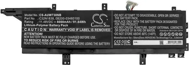 Alt view image 3 of 5 - Cameron Sino New 8000mAh / 91.84WhReplacement Battery Fit for Asus ProArt StudioBook Pro X W730G5 etc