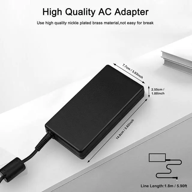 Alt view image 3 of 5 - Genuine Compatible with Chicony A21-200P2B 20V 10A 200W 4.5x3.0mm A200A022P Thin AC Adapter Compatible with MSI Katana 15 B13 VEK MS-17L5 ms-1584 MSI Creator M16 Laptop Power Supply Charger