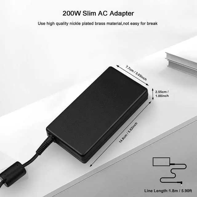 Alt view image 3 of 7 - 200W Katana A17 A15 Charger for msi Katana A17 A15 15 17 / Katana A17 AI A15 AI RTX 4070 4050 4060 Laptops Power Supply a21-200p2b adp-200jb f