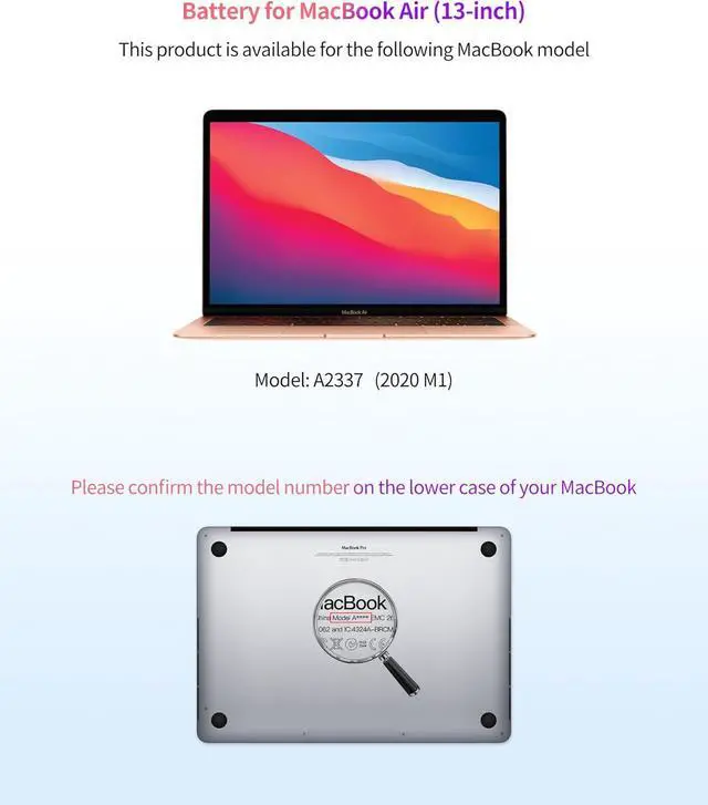 Alt view image 2 of 7 - Battery Replacement for MacBook Air A2337(2020 M1) 13-inch A2389 Battery