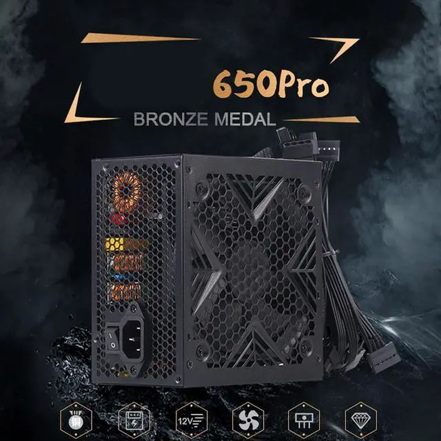 Alt view image 6 of 7 - PC Power Supply Gaming Computer Supplies 550W/650W/750W with Quiet 120mm Fan