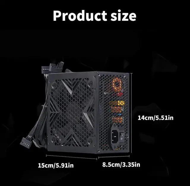 Alt view image 4 of 7 - PC Power Supply Gaming Computer Power Supplies 550W/650W/750W with Quiet 120mm FDB Fan Efficient
