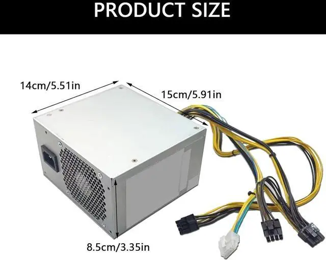 Alt view image 3 of 6 - 10Pin 500W Power Supply Cooling Box for P310 P328 P330 HK600-11PP Gaming and Home Office with Temperature Control