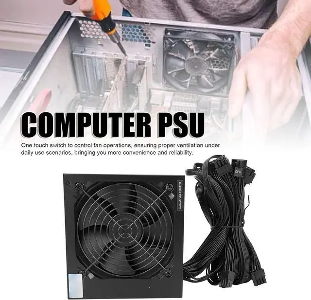 Alt view image 2 of 7 - 700W ATX Power Supply with 120mm Black Fan, Dual Core Platform for Win10 System Continuous Power Gaming PSU, for ATX Case Desktop