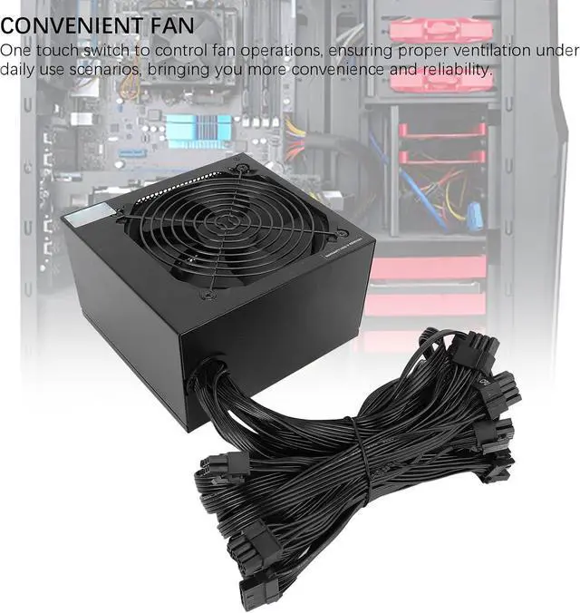 Alt view image 4 of 7 - 700W ATX Power Supply with 120mm Black Fan, Dual Core Platform for Win10 System Continuous Power Gaming PSU, for ATX Case Desktop