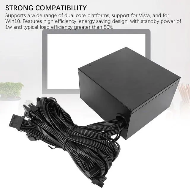 Alt view image 6 of 7 - 700W ATX Power Supply with 120mm Black Fan, Dual Core Platform for Win10 System Continuous Power Gaming PSU, for ATX Case Desktop
