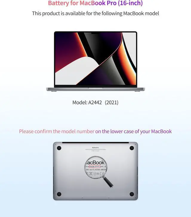 Alt view image 2 of 7 - Battery Replacement for MacBook Pro A2442(2021) 14-inch A2519 Battery