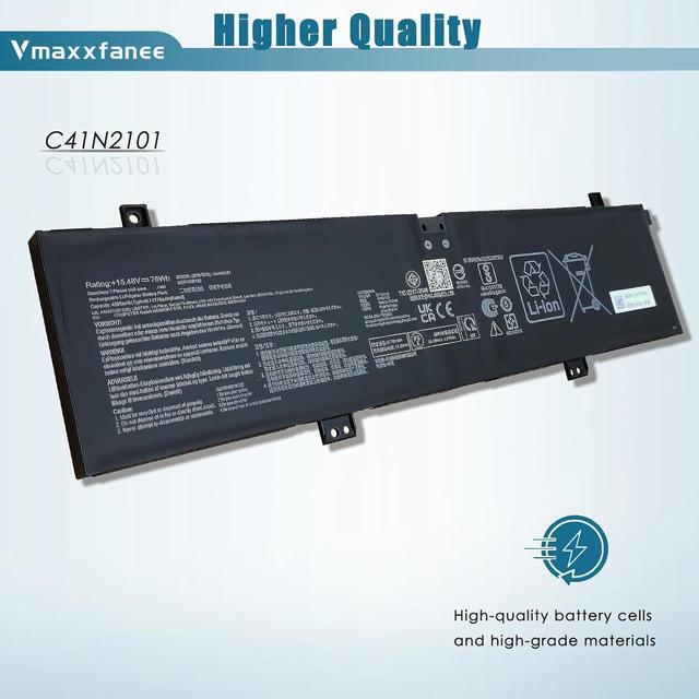Alt view image 3 of 7 - C41N2101 Laptop Battery Replacement for Asus ROG Zephyrus G14 GA402 GA402R GA402RJ TUF Dash F15 FX517 Zenbook Pro 14 UM6702RA Duo VivoBook Pro 15X OLED K6501ZM Series 0B200-04110100