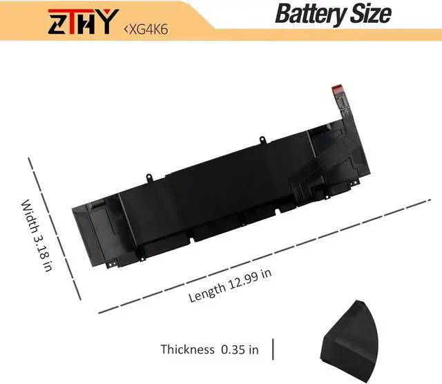 Alt view image 7 of 7 - XG4K6 Laptop Battery 97Wh Replacement for Dell Precision 5750 5760 5770 XPS 17 9700 9710 9720 9730 Series Notebook P92F001 P92F002 P92F003 01RR3 F8CPG OF8CPG 5XJ6R KVPMY 0YY3V KRDHV 11.4V 6-Cells