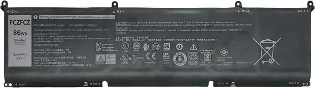 Main image of 69KF2 Battery 86Wh Replacement for Dell Alienware M15 R3 M15 R4 R5 R6 R7 M17 R3 R4 XPS 15 9500 9510 Precision 5550 5560 Inspiron 7510 7610 Vostro 7510 7620 Series 8FCTC 70N2F