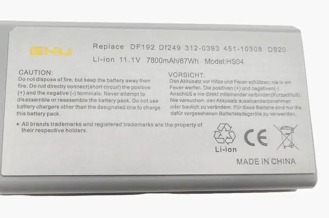 Alt view image 4 of 5 - GHU New Battery 87 WH Replacement for CF623 DF192 MM165 WN979 312-0538 Compatible for Latitude D531 D820 D830 M4300 CF623 CW666 CW674 DF230 DF249 FF231 FF232 Fit GR932 GX047 HR048 HX306 JT784