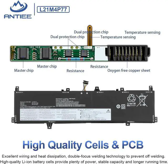Alt view image 4 of 7 - L21M4P77 L21D4P76 L21C4P74 Laptop Battery for Lenovo ThinkPad Z16 1st Gen 1/ Gen 2 2022 Series SB10W51988 SB11M89886 SB10W51989 SB11M89887 5B10W51887 5B11M90085 5B10W51888 5B11M90086 72Wh 4640mAh