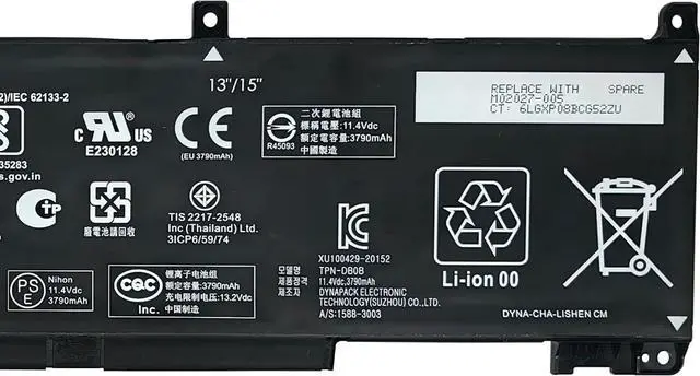Alt view image 3 of 5 - RH03XL Battery Replacement for HP ProBook 430 440 445 450 455 G8 G9 G10 / EliteBook 630 640 645 650 655 830 G9 G10 / Zhan 66 Pro A 14 G4 G5 Series RHO3XL HSTNN-OB1T HSTNN-DB0B HSTNN-IB9P 45Wh