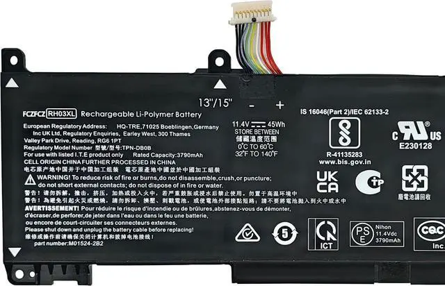 Alt view image 2 of 5 - RH03XL Battery Replacement for HP ProBook 430 440 445 450 455 G8 G9 G10 / EliteBook 630 640 645 650 655 830 G9 G10 / Zhan 66 Pro A 14 G4 G5 Series RHO3XL HSTNN-OB1T HSTNN-DB0B HSTNN-IB9P 45Wh