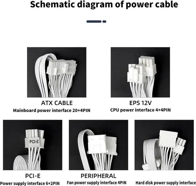 Alt view image 6 of 7 - 550W PC Power Supply with 12CM Color Light Fan 550W Powerful for Gaming Computer Case Power Module