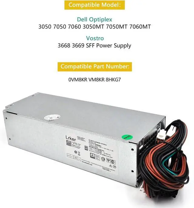 Alt view image 4 of 7 - H360EGM-00 360W Power Supply Compatible with Dell Optiplex 3050 7050 7060 3050MT 7050MT 7060MT Vostro 3668 3669 SFF 8HKG7 0VM8KR VM8KR L360EGM-00 D360E001L