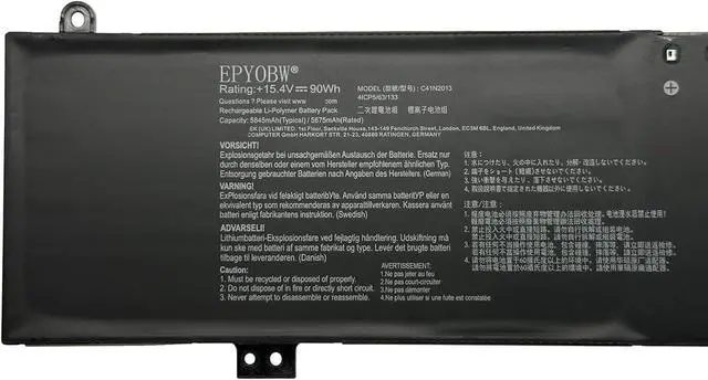 Alt view image 3 of 6 - C41N2013 Battery 90Wh Compatible with Asus Zephyrus G15 GA503 S17 GX701 M16 GU603 / ROG Strix G513 G713 Scar G533 / Rog TUF Gaming A15 FA507 A17 FA707 Series Laptop C41N2013-1 0B200-03880-100