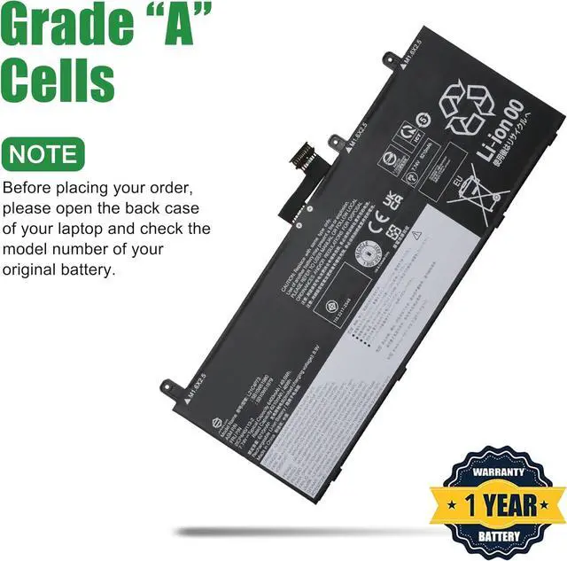 Alt view image 3 of 5 - L21C4P73 Laptop Battery Replacement for Lenovo ThinkPad X13s Gen 1 2022 Series SB10W51980 5B10W51879 L21M4P76 SB10W51979 5B10W51878 L21D4P75 SB10W51981 5B10W51880 Black 7.74V 49.5Wh 6400mAh
