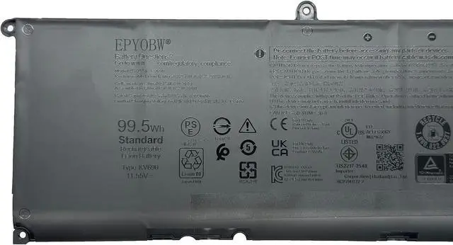 Alt view image 2 of 5 - KV690 Laptop Battery 99.5Wh 8615mAh 6-Cell 11.55V Compatible with Dell Precision 5680 / Precision 5690 Series WPYCV 6D2HW N7KV9
