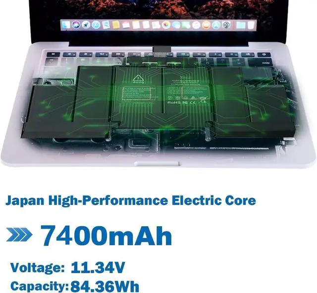 Alt view image 6 of 6 - A1953 A1990 Battery Replacment for MacBook Pro 15-inch A1990 (2018, 2019) EMC3215 3359