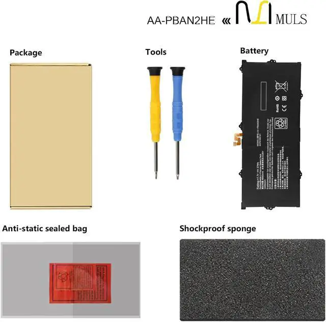 Alt view image 6 of 7 - MULS AA-PBAN2HE Laptop Battery Replacement for Samsung Galaxy Book Go 340XDA NP340XLA XE340XDA-KA3US-RB XE340XDA-KA1US XE340XDA-KA3 XE340xda-ka1it Series 4800mAh 37Wh 7.7V