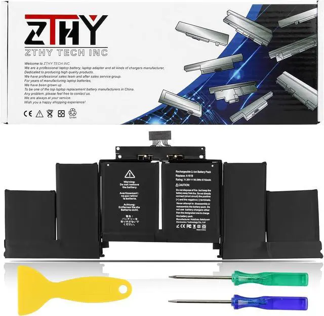 Main image of A1618 A1494 A1398 Laptop Battery Replacement for MacBook Pro 15 Inch Retina A1398 (Late 2013,Mid 2014,Early 2015) EMC 2910 2909 MJLQ2LL/A MJLT2LL/A MJU2LL/A MJLQ2CH/A MJLT2CH/A MJLU2CH/A 11.36V 99.5Wh