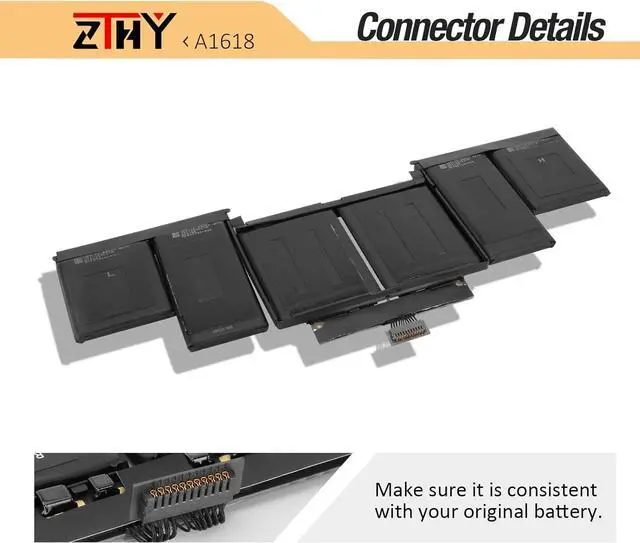Alt view image 4 of 7 - A1618 A1494 A1398 Laptop Battery Replacement for MacBook Pro 15 Inch Retina A1398 (Late 2013,Mid 2014,Early 2015) EMC 2910 2909 MJLQ2LL/A MJLT2LL/A MJU2LL/A MJLQ2CH/A MJLT2CH/A MJLU2CH/A 11.36V 99.5Wh
